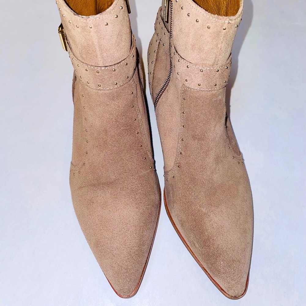 Antonio Melani Linadee Suede Studded Detail Block Heel Booties - Picture 9 of 16